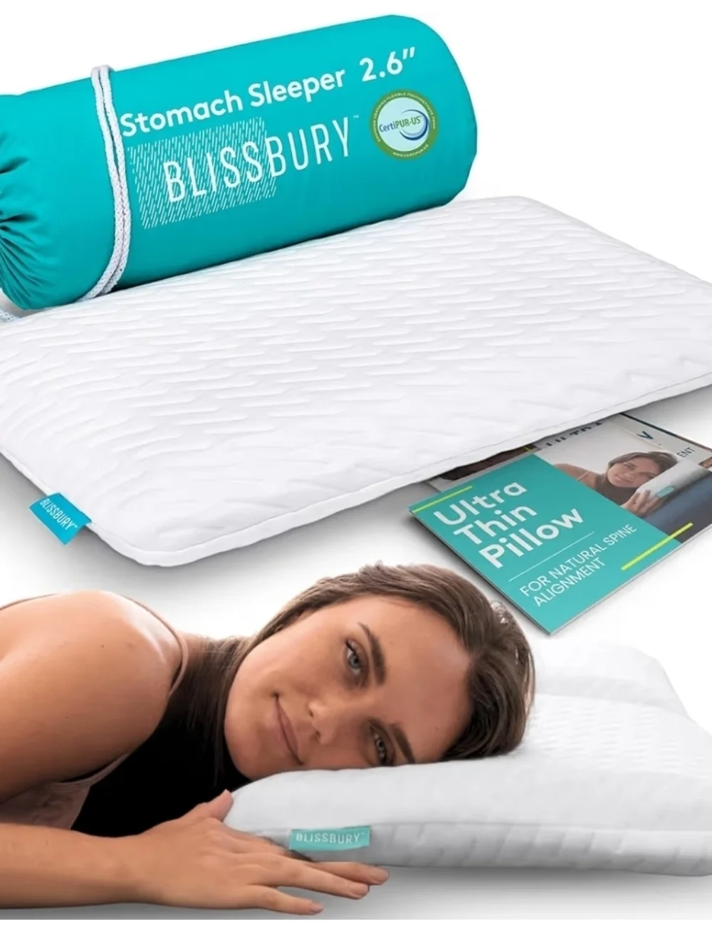 BLISSBURY King Stomach Sleeping Pillow